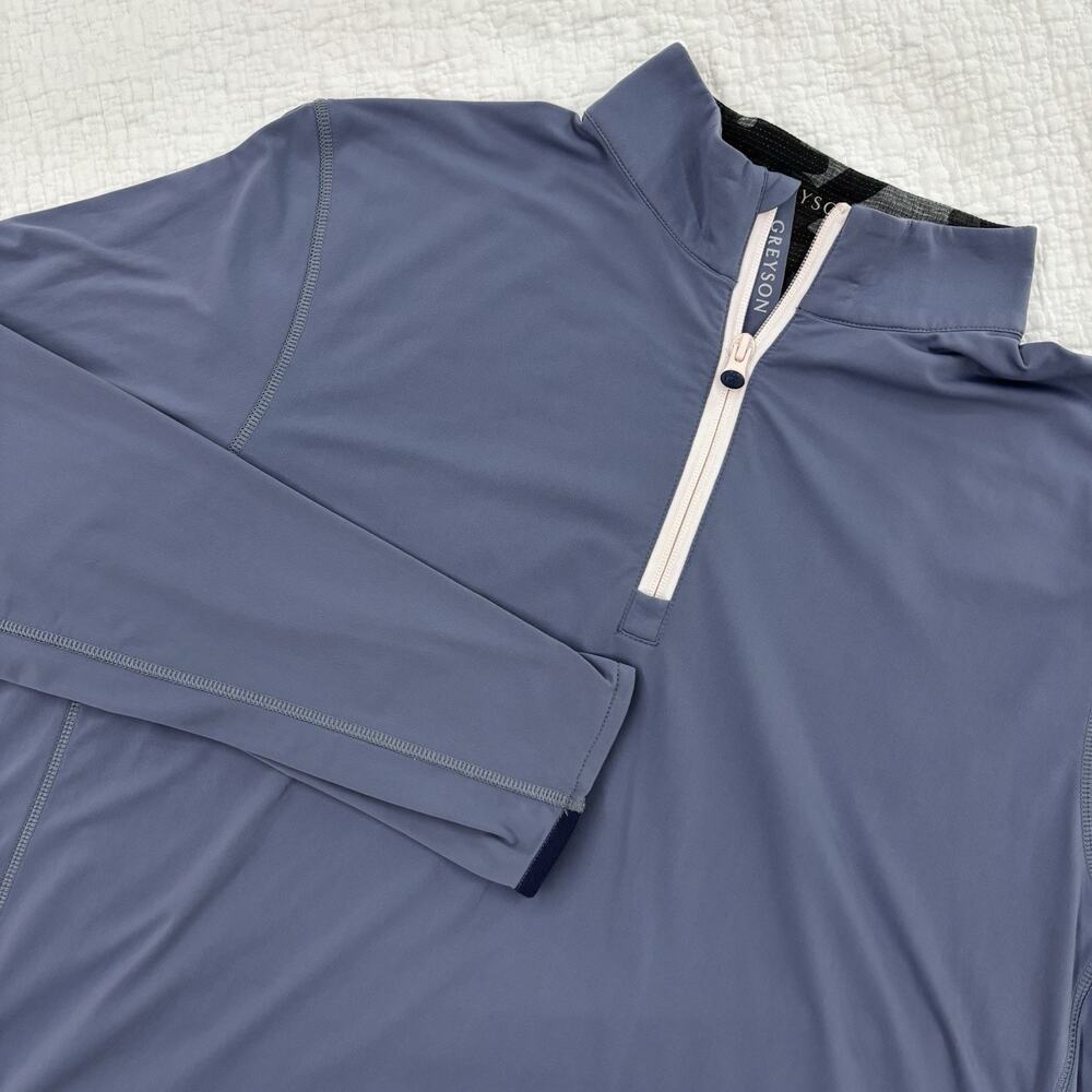Greyson 1/4 Zip Mens Size XL Golf Tate Blue Gray Performance Course Logo Stretch
